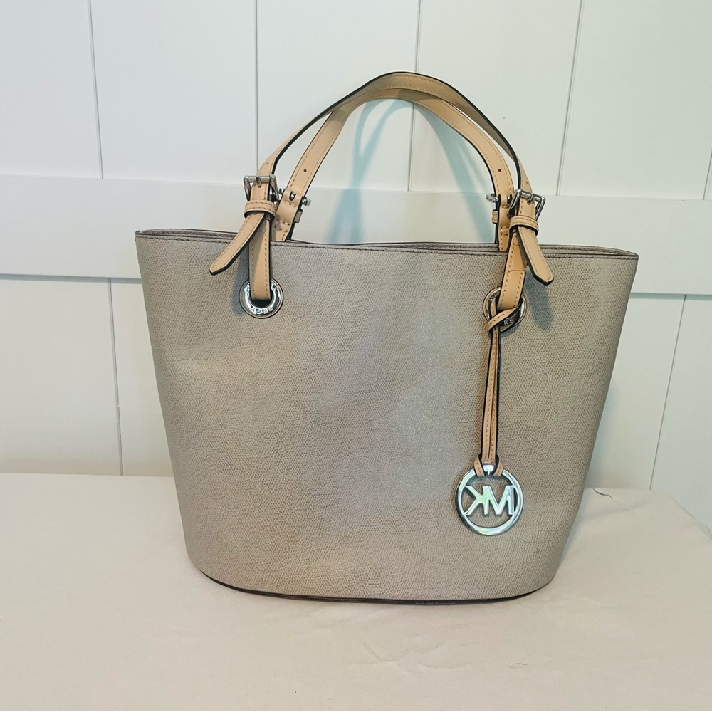 Michael Kors Gray and Tan Tote Bag